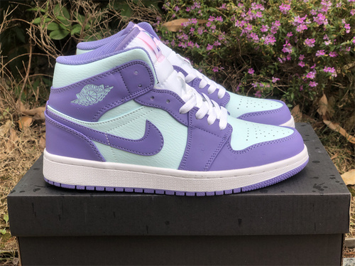 Original version_ Air Jordan 1 MID Violet color scheme_ goods number_ DC7276 500_ full code shipment 36--45-4125accd